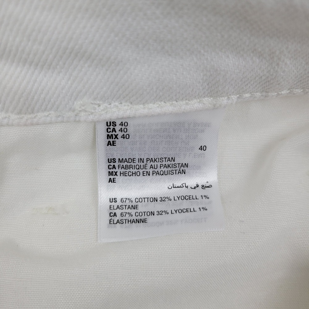 Sun Stone Cuffed Denim Shorts Mens 40 White Stretch Cotton Blend 7.5" Inseam - Picture 7 of 8